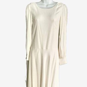 PHILOSOPHY di Alberta Ferretti Ivory Dress Sheer Sleeves IT 40 Italy